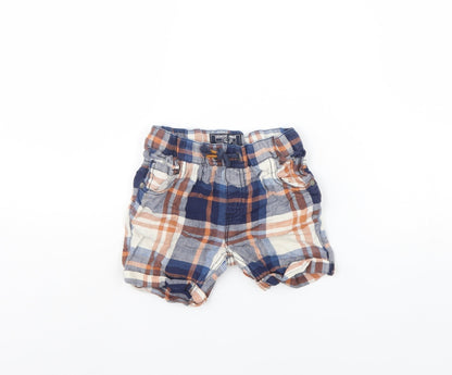NEXT Boys Blue Plaid  Sweat Shorts Size 2 Years