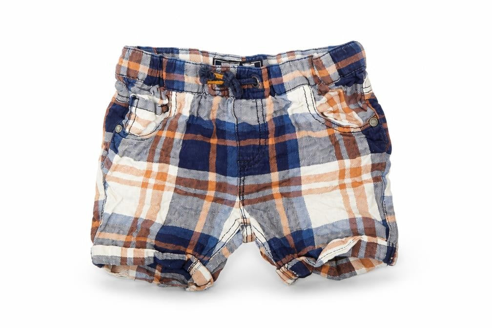 Next Boys Blue Plaid  Sweat Shorts Size 2 Years