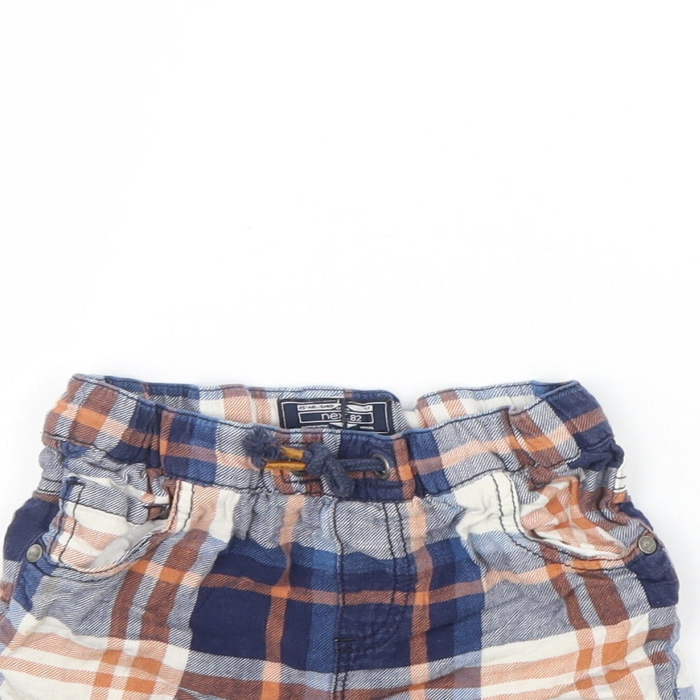 NEXT Boys Blue Plaid  Sweat Shorts Size 2 Years
