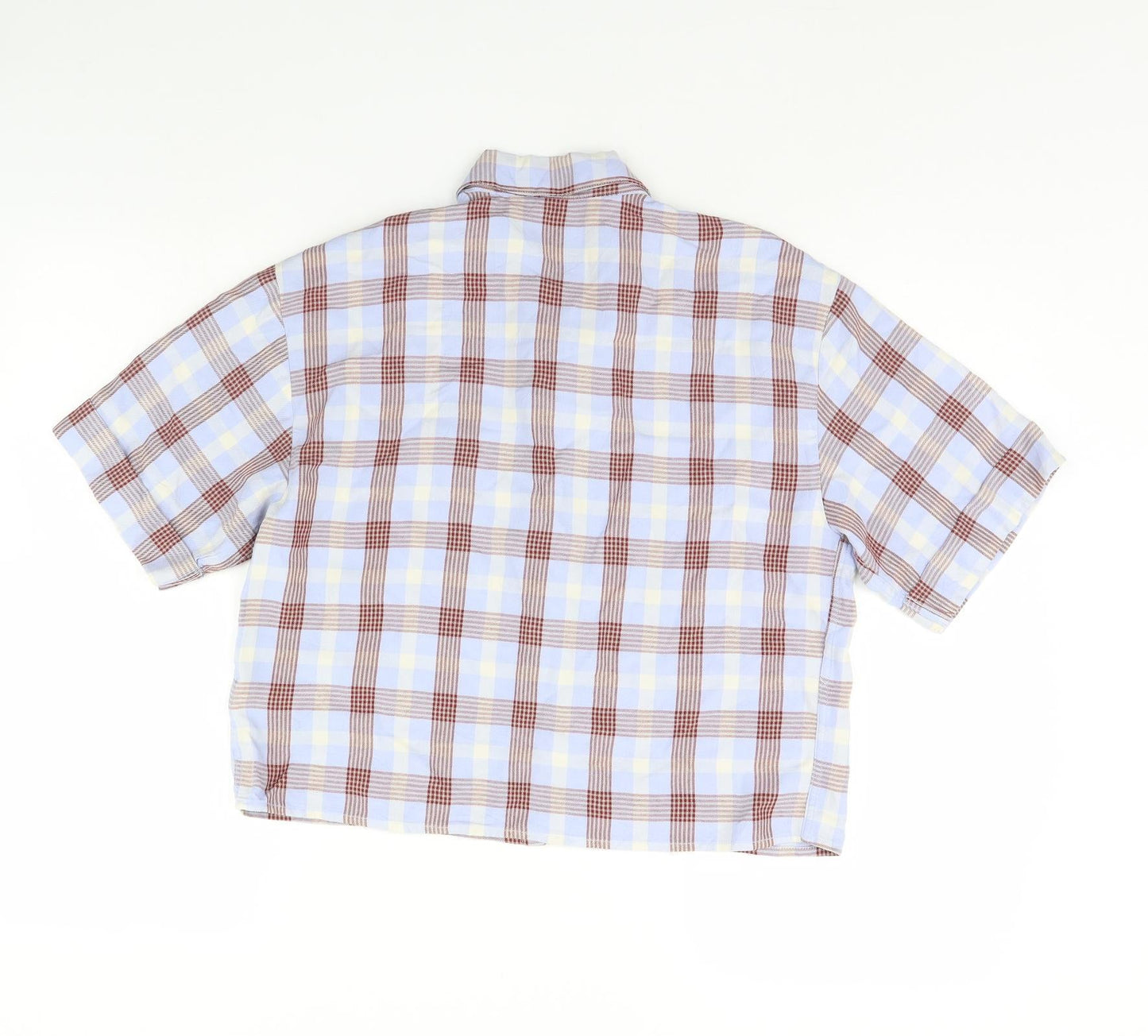 Womens UK Size 8 NEXT Blue Cropped Button-Up