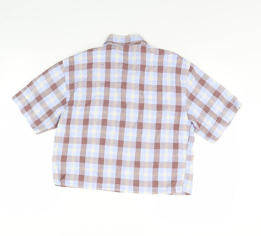 Womens UK Size 8 NEXT Blue Cropped Button-Up