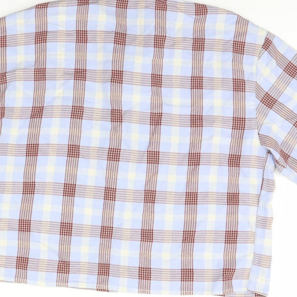 Womens UK Size 8 NEXT Blue Cropped Button-Up
