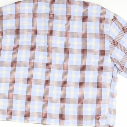 Womens UK Size 8 NEXT Blue Cropped Button-Up