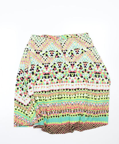 Robert Louis Womens Multicoloured Geometric  A-Line Skirt Size XL
