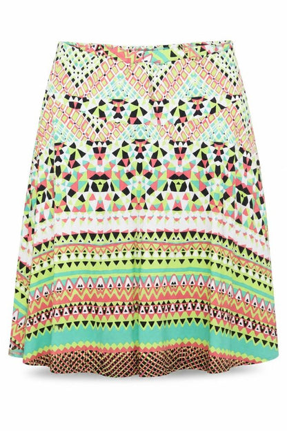 Robert Louis Womens Multicoloured Geometric  A-Line Skirt Size XL