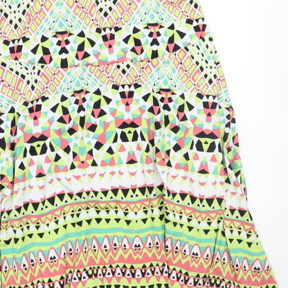 Robert Louis Womens Multicoloured Geometric  A-Line Skirt Size XL