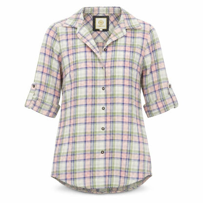 Orelyo Womens White Check  Basic Button-Up Size S