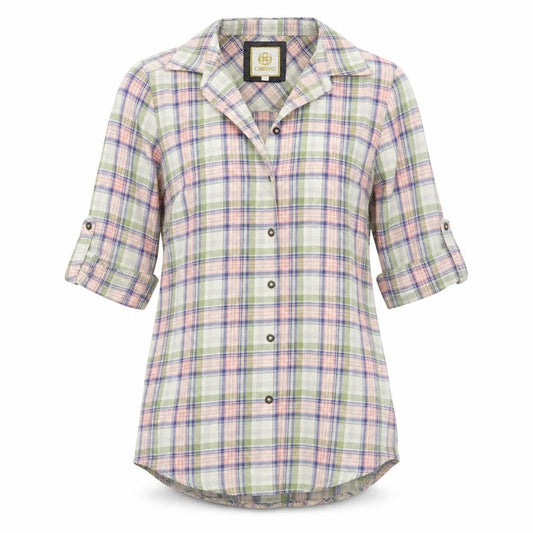 Orelyo Womens White Check  Basic Button-Up Size S