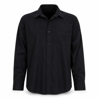 Mens UK Size 15 George Black  Button-Up Long Sleeve Casual Shirt