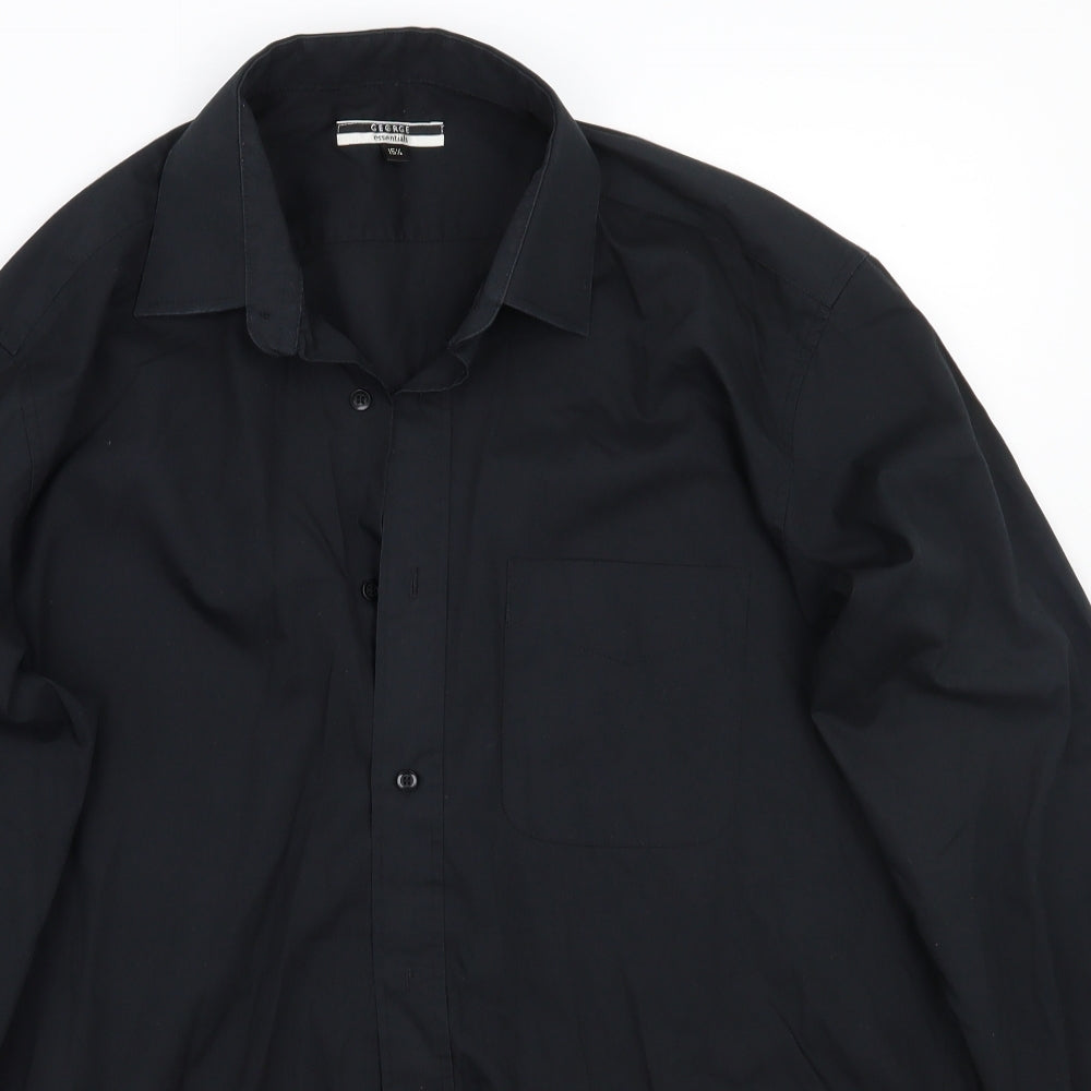 George Mens Black    Button-Up Size 15