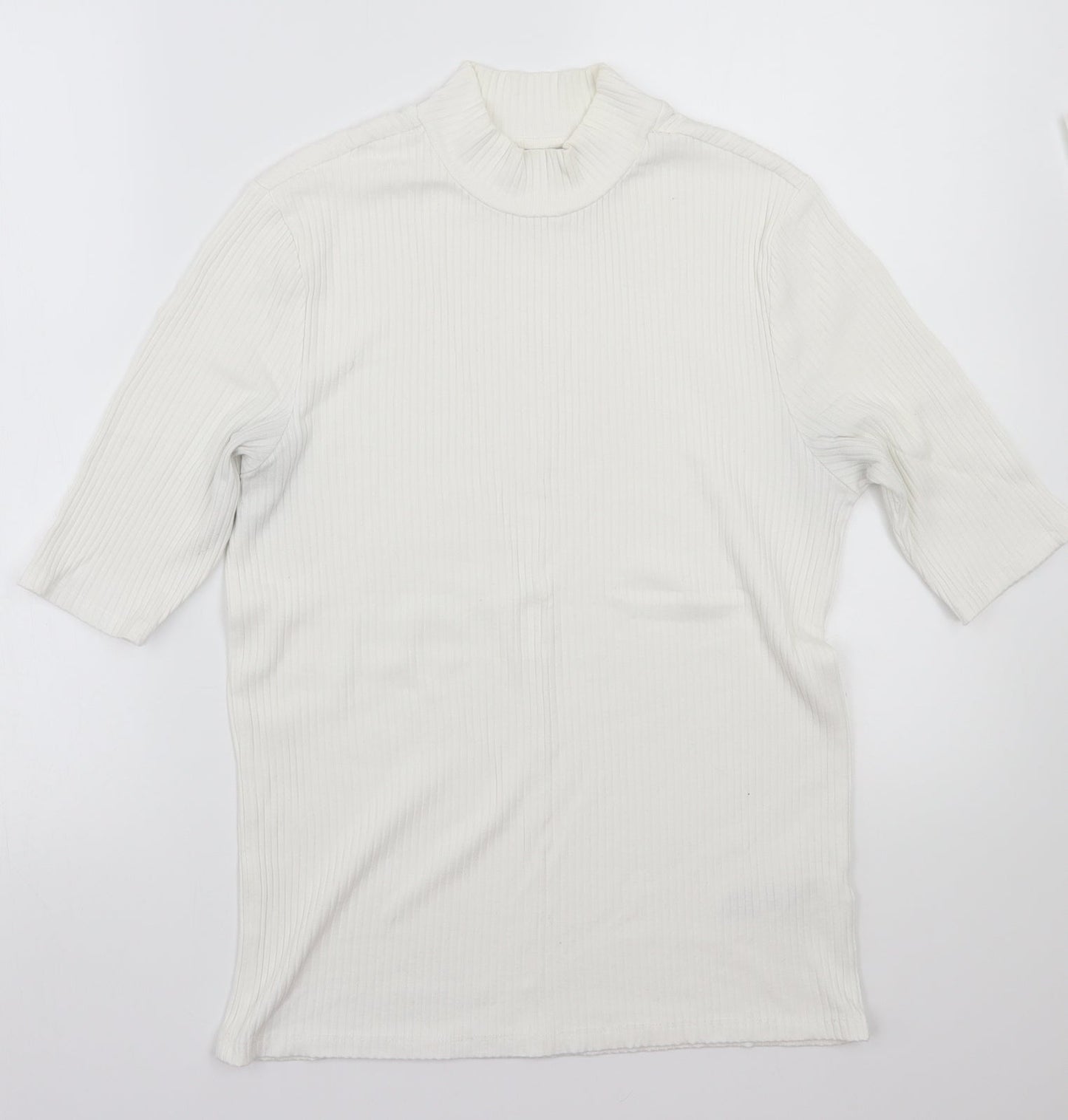 Womens UK Size 14 Marks and Spencer White Basic T-Shirt