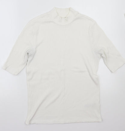 Womens UK Size 14 Marks and Spencer White Basic T-Shirt