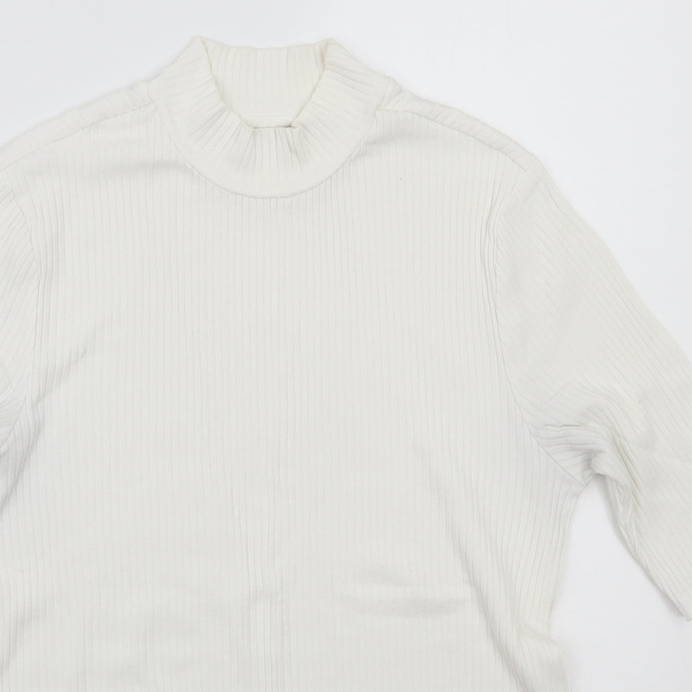 Womens UK Size 14 Marks and Spencer White Basic T-Shirt