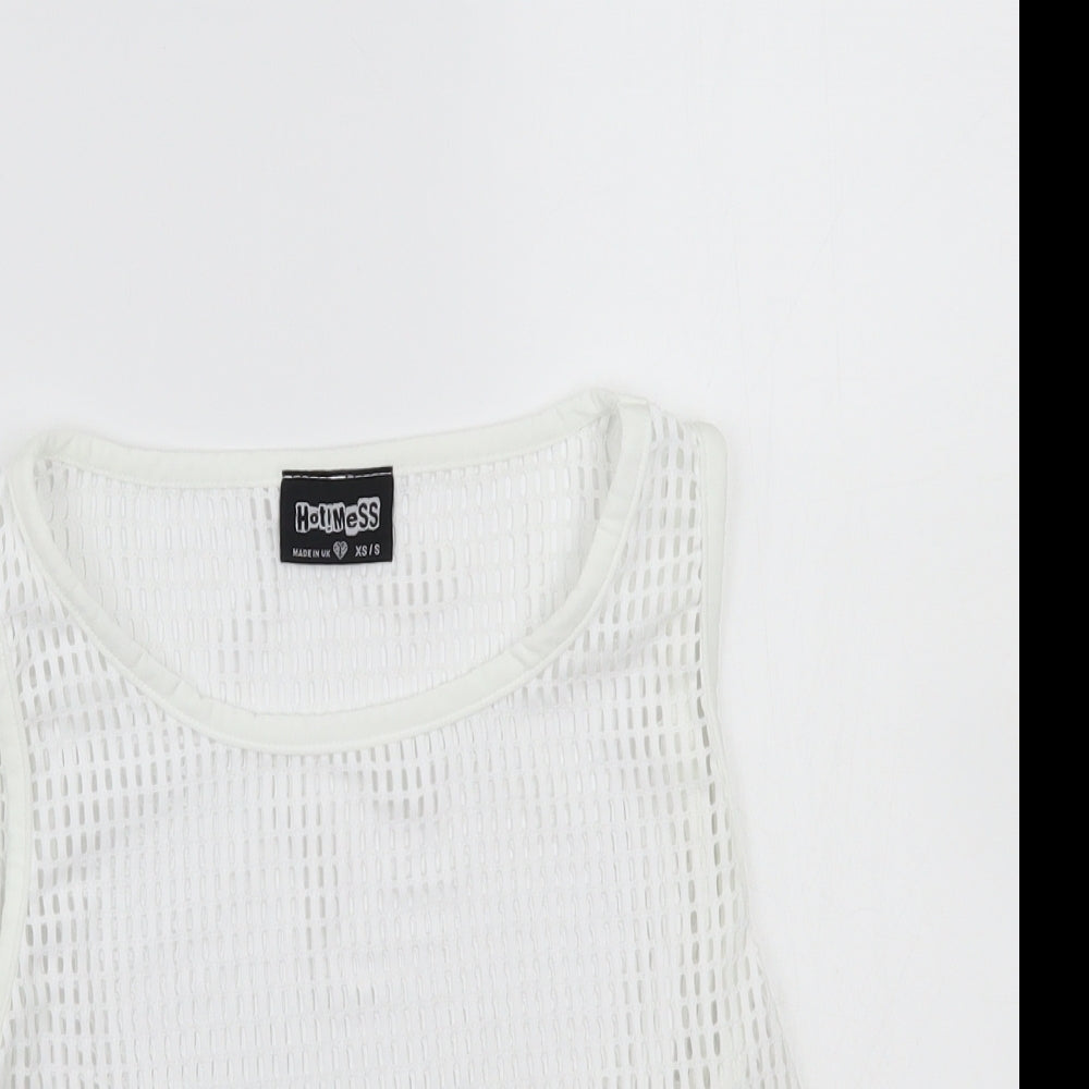 Hotmess Womens White   Basic T-Shirt Size XS