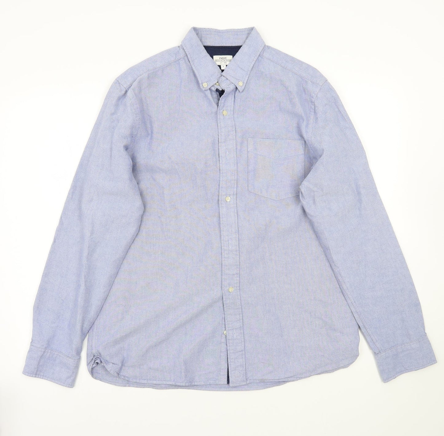 Mens UK Size L NEXT Blue  Button-Up Long Sleeve Casual Shirt