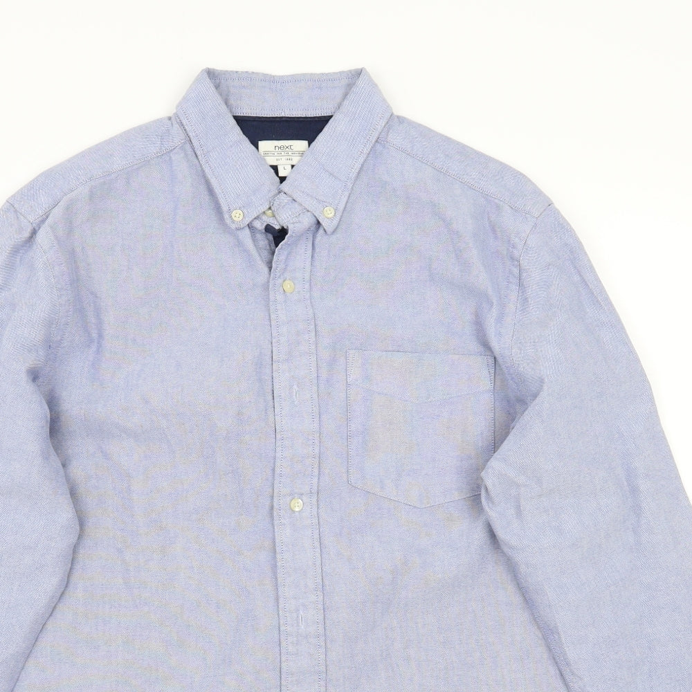Mens UK Size L NEXT Blue  Button-Up Long Sleeve Casual Shirt