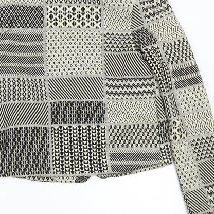 Primark Womens Black Geometric  Jacket Coatigan Size 10