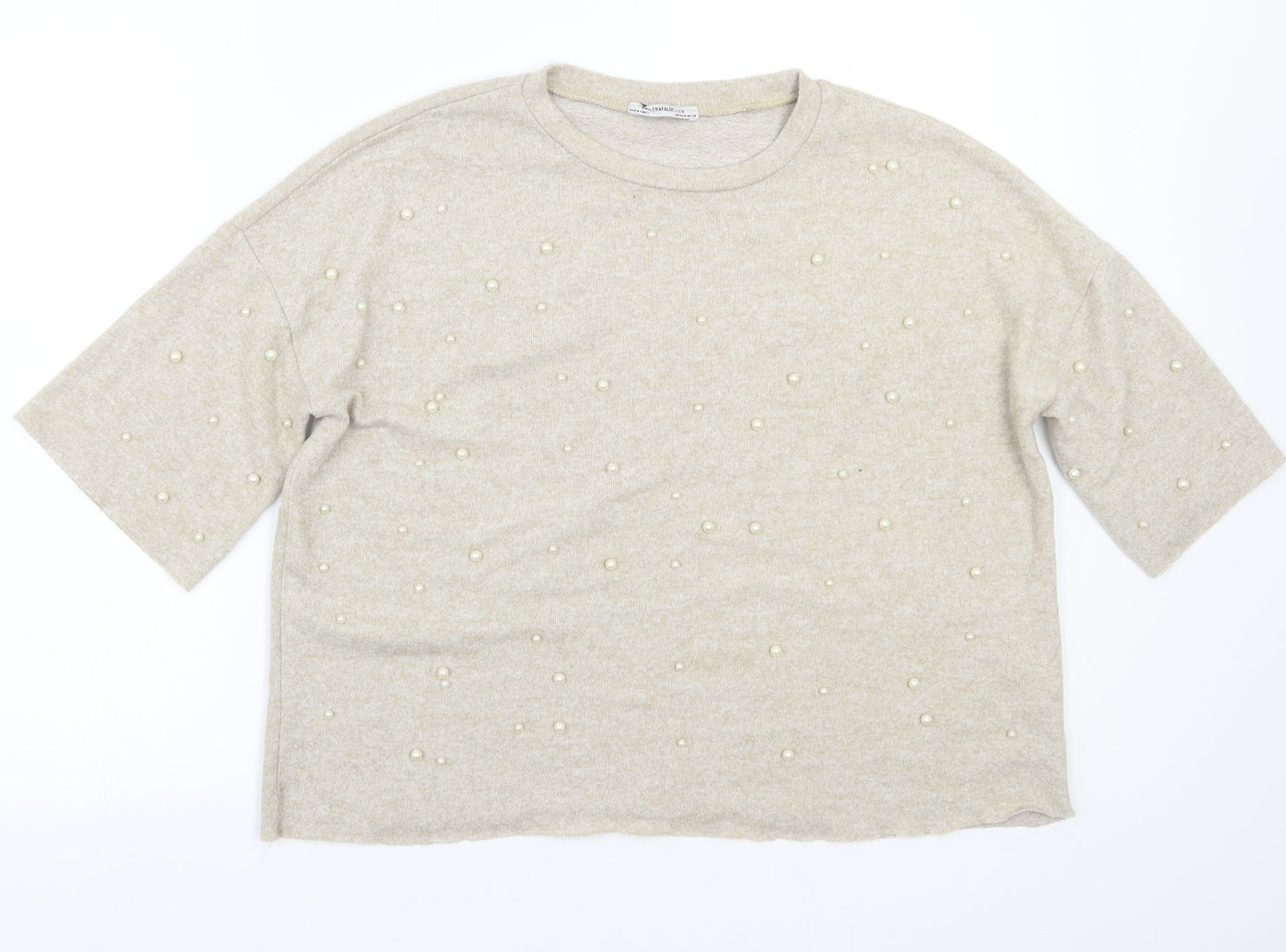 Womens UK Size S Zara Beige Pullover Jumper