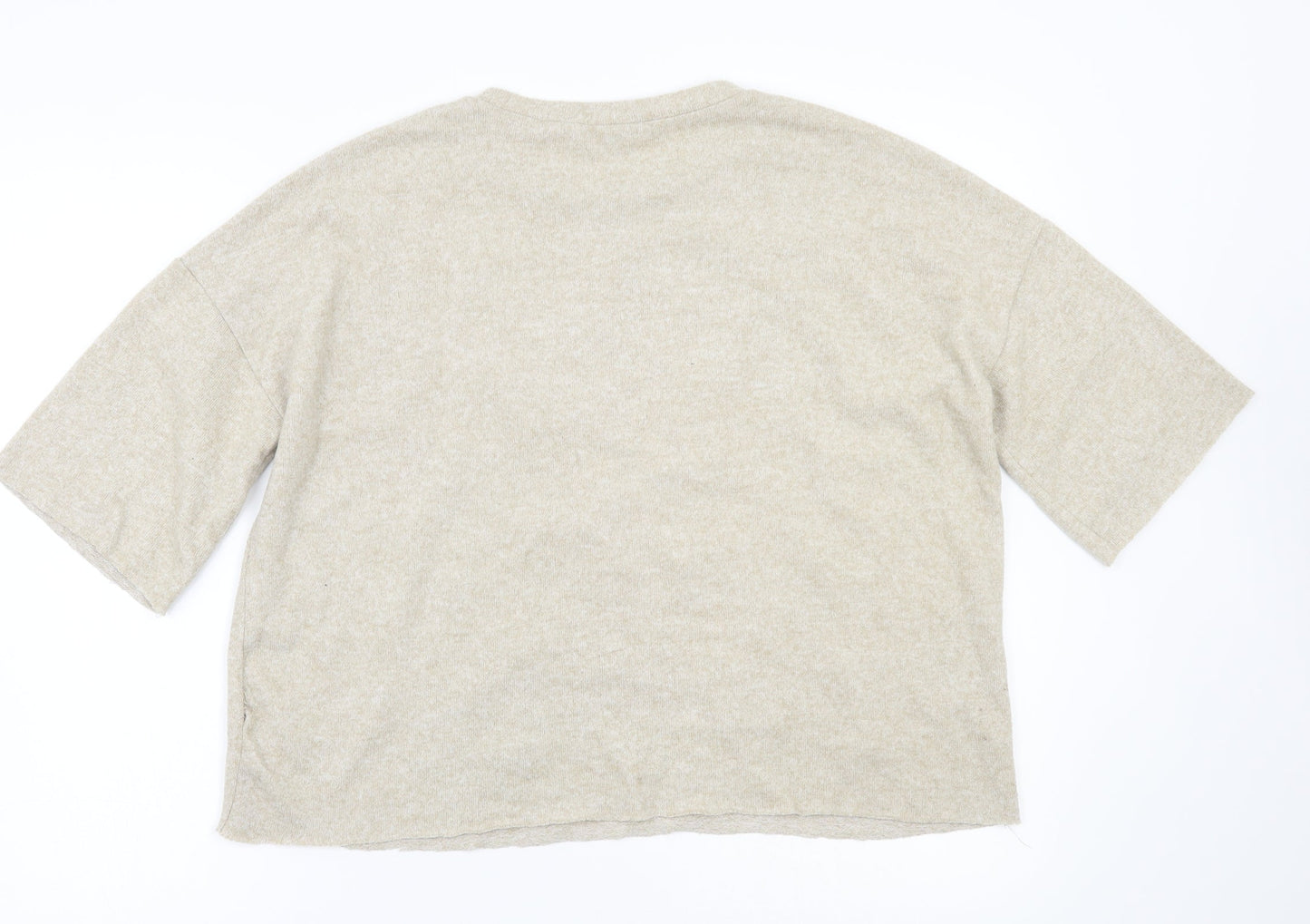 Womens UK Size S Zara Beige Pullover Jumper