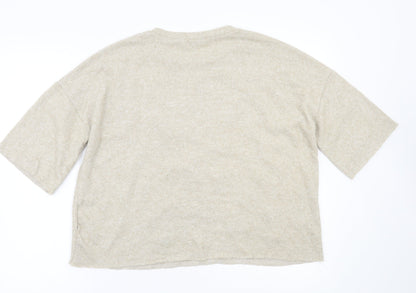 Womens UK Size S Zara Beige Pullover Jumper