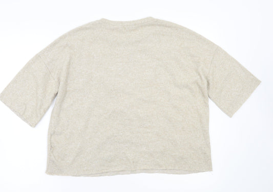 Womens UK Size S Zara Beige Pullover Jumper