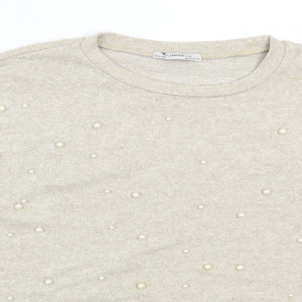 Womens UK Size S Zara Beige Pullover Jumper