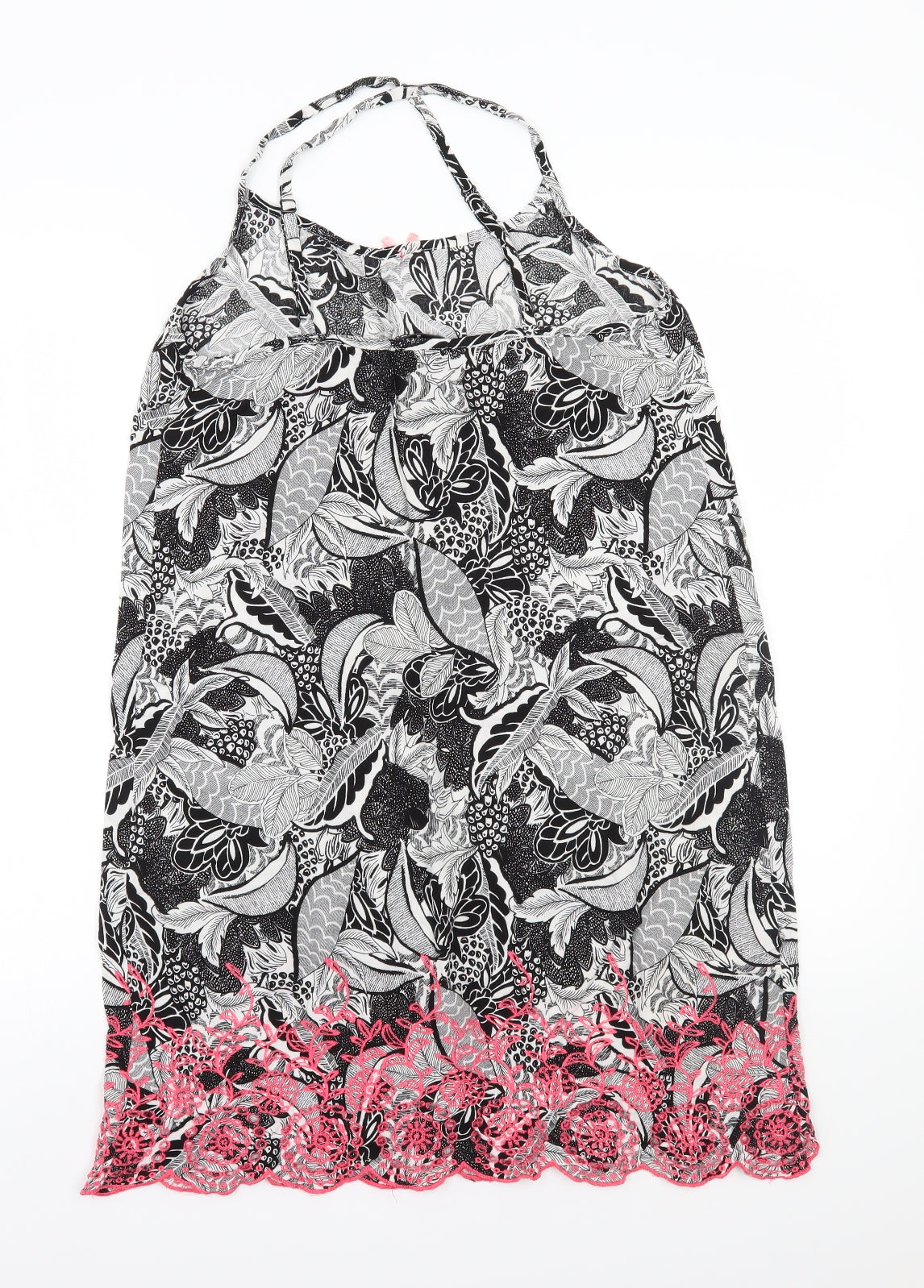 TU Womens Black Floral  A-Line  Size 10