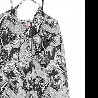 TU Womens Black Floral  A-Line  Size 10