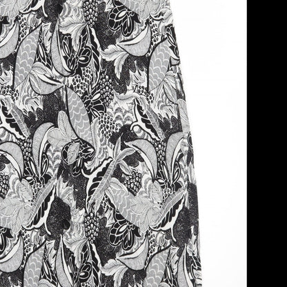 TU Womens Black Floral  A-Line  Size 10