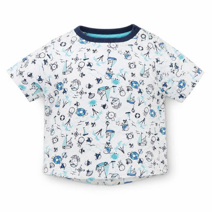 Front view of Tu Baby White Basic T-Shirt, size 6-9, Months