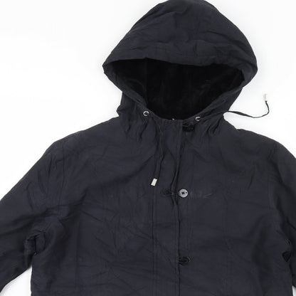 Womens UK Size S Per Una Black Anorak Coat