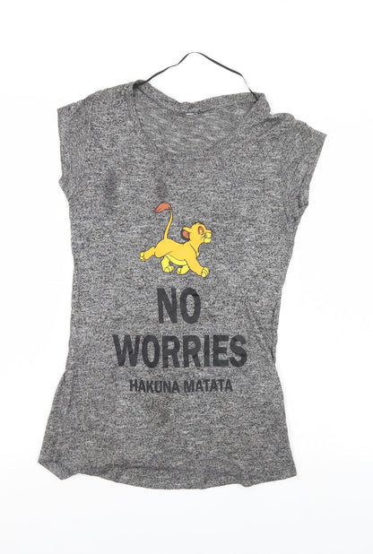 Womens UK Size 6 Atmosphere Grey Basic T-Shirt