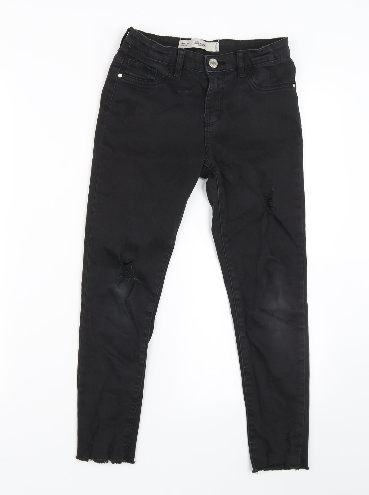 Denim & Co. Girls Black  Denim Skinny Jeans Size 8-9 Years