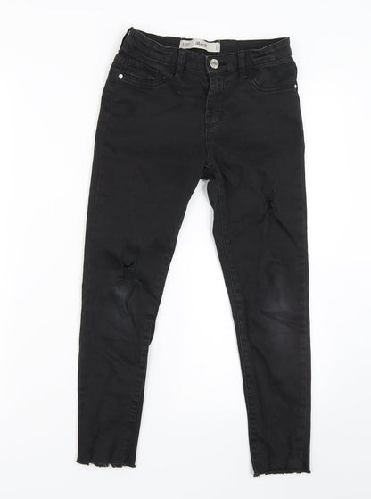 Denim & Co. Girls Black  Denim Skinny Jeans Size 8-9 Years