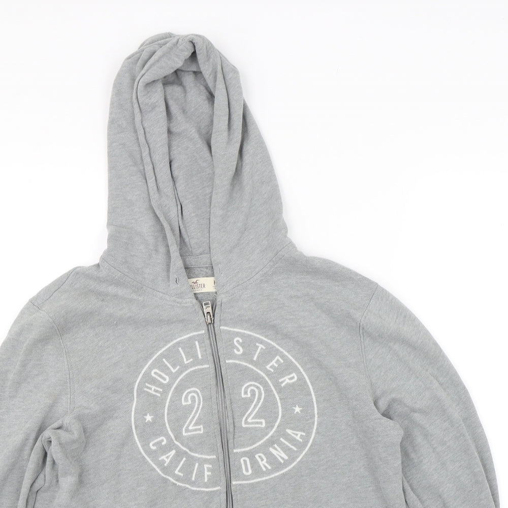 Womens UK Size M Holliser Grey Full Zip Hoodie