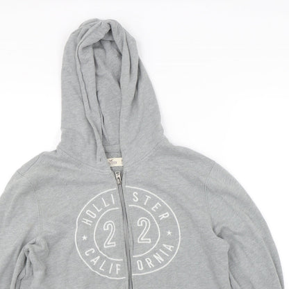 Womens UK Size M Holliser Grey Full Zip Hoodie