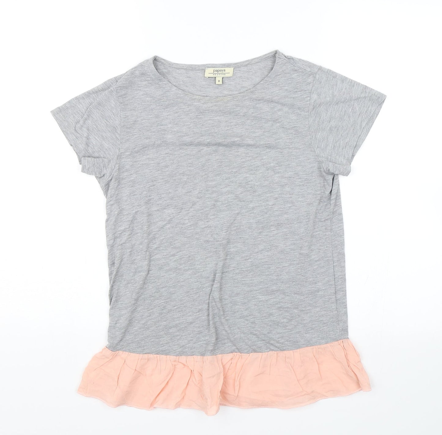 Papaya Womens Grey   Basic T-Shirt Size 8