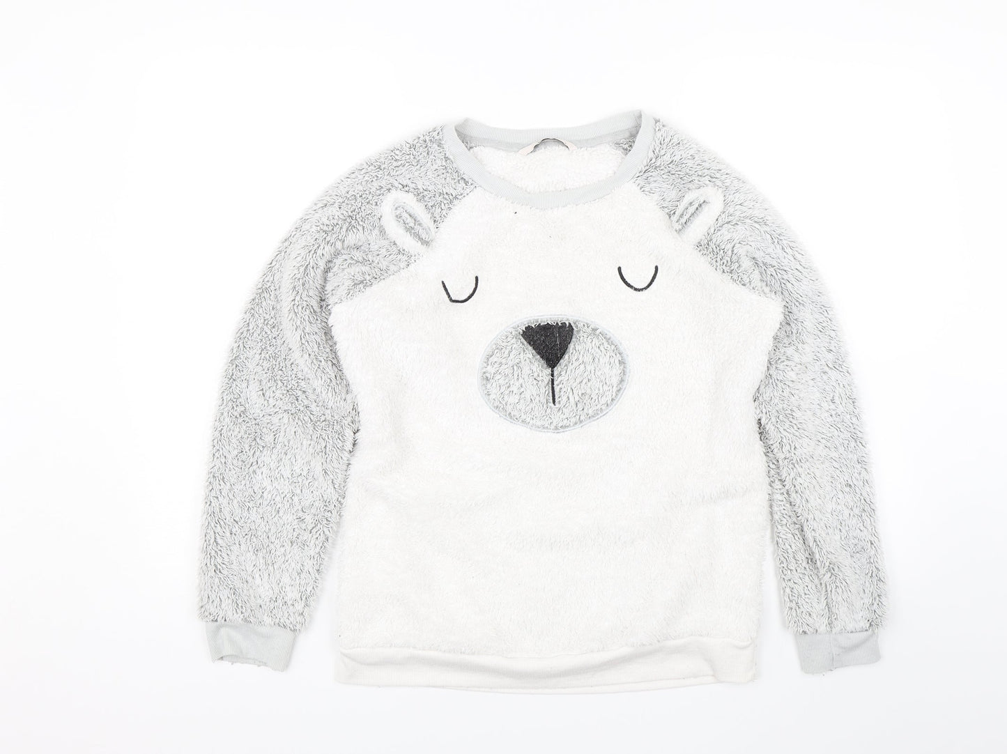 TU Womens White   Pullover Jumper Size 8  - Bear