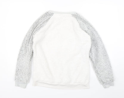 TU Womens White   Pullover Jumper Size 8  - Bear