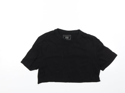 F&F Womens Black   Cropped T-Shirt Size S