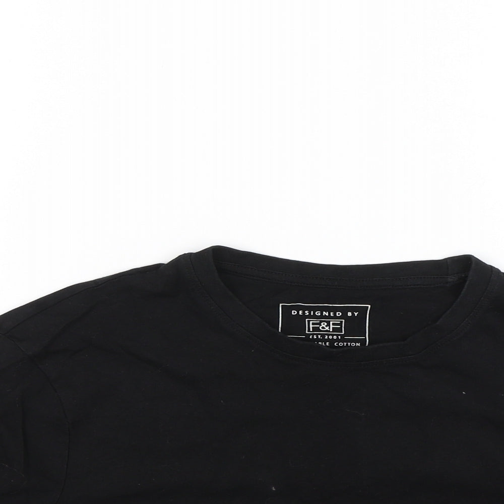 F&F Womens Black   Cropped T-Shirt Size S
