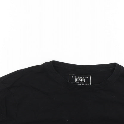 F&F Womens Black   Cropped T-Shirt Size S