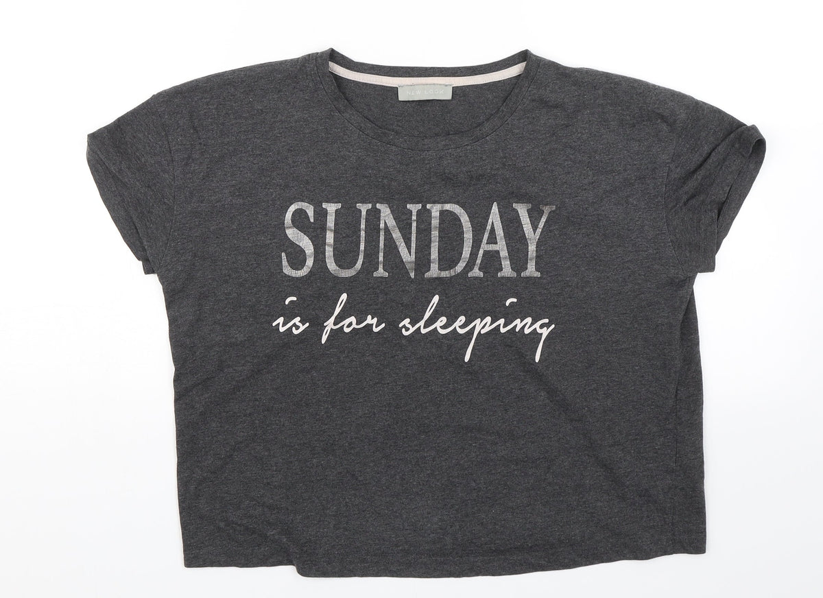 New Look Womens Grey Solid  Top Pyjama Pants Size S  - Sunday is for sleeping
