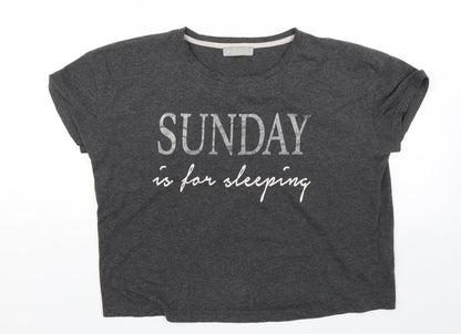 New Look Womens Grey Solid  Top Pyjama Pants Size S  - Sunday is for sleeping