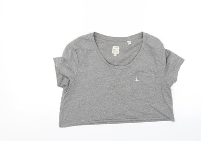 Womens UK Size 10 Jack Wills Grey Cropped T-Shirt
