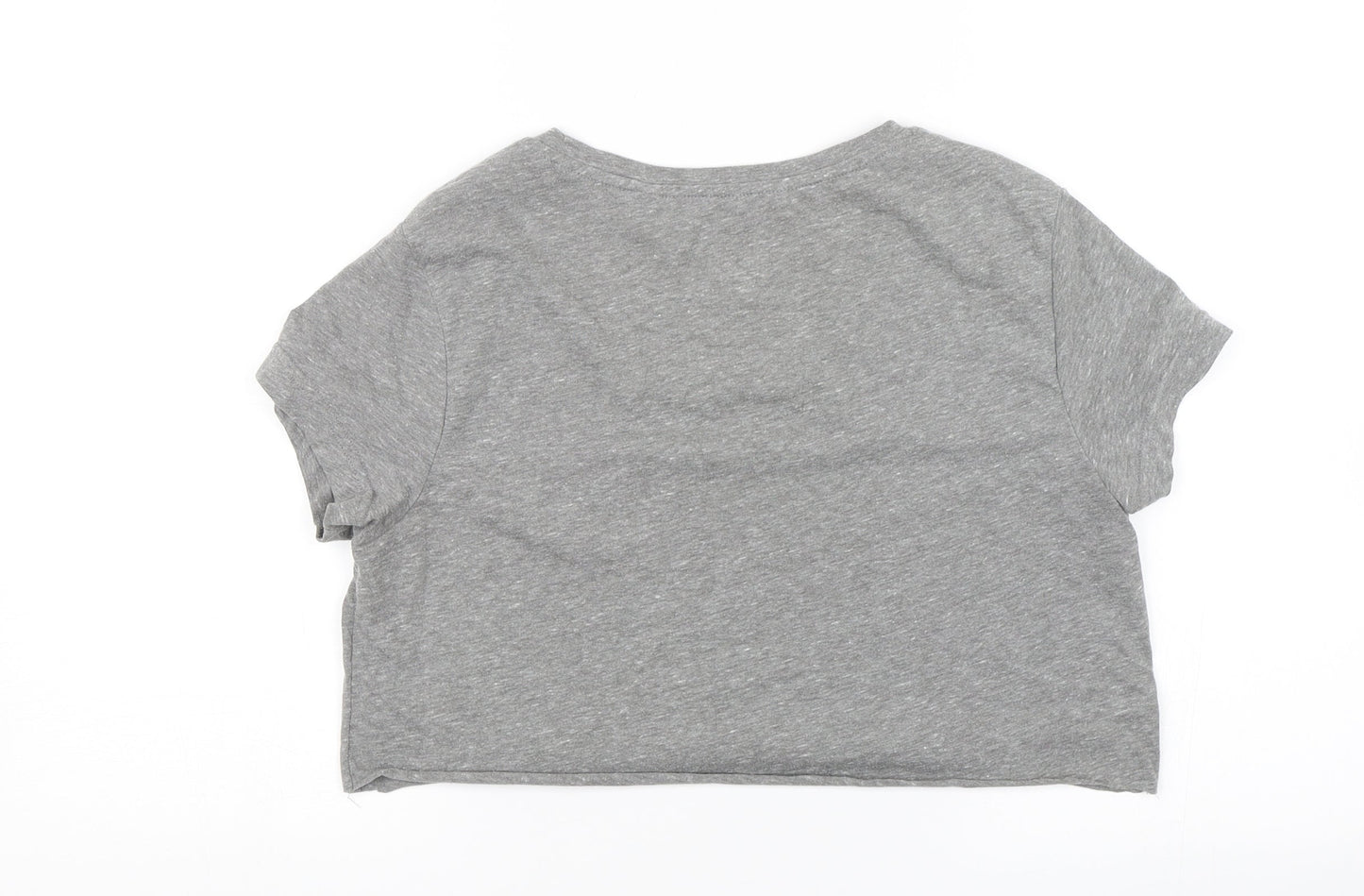 Womens UK Size 10 Jack Wills Grey Cropped T-Shirt