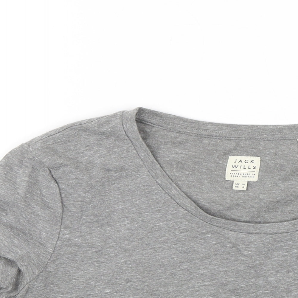 Womens UK Size 10 Jack Wills Grey Cropped T-Shirt