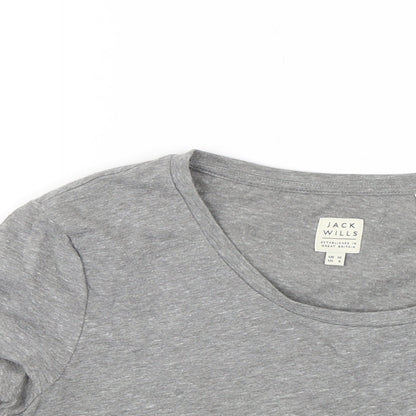 Womens UK Size 10 Jack Wills Grey Cropped T-Shirt