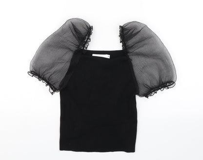 Flamant Rose Womens Black   Basic Blouse Size S