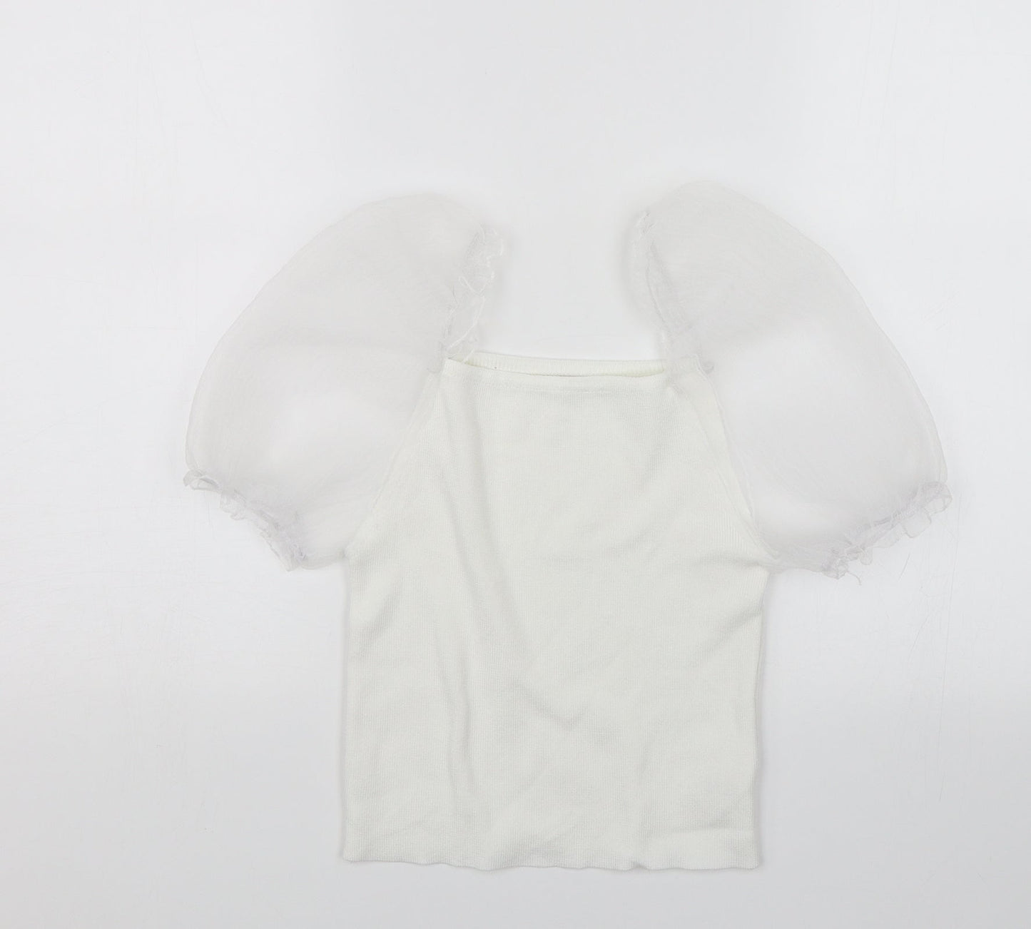 Womens UK Size S Flamant Rose White Basic Blouse